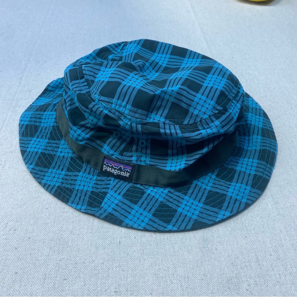 Patagonia Blue Plaid Bucket Hat